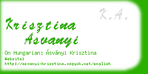 krisztina asvanyi business card