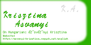 krisztina asvanyi business card